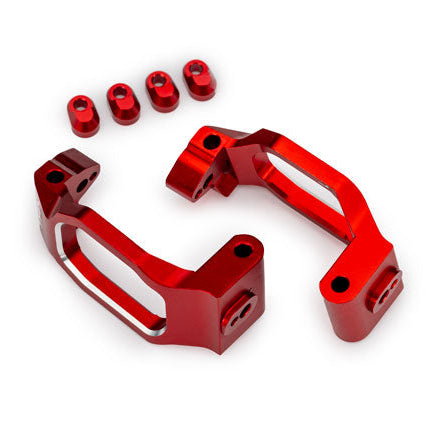 Traxxas Aluminum Caster Block Set V2 / C-Hubs (#10232 / L&R / Red)