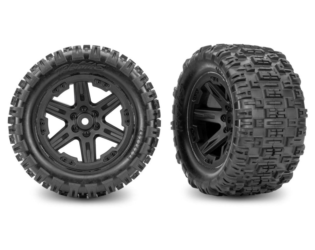 Traxxas Sledgehammer RXT Black Tire and Wheel Set (#3797 / 2.8" / 12mm Hex / 2pcs)