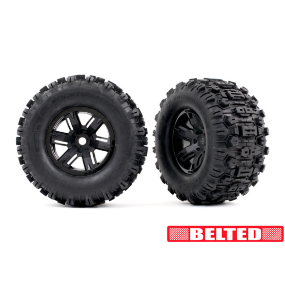 Traxxas Sledgehammer Belted Tire/Wheel Set for X-Maxx (#7871 / 5.2" / 17-24mm  Hex / 2pcs)