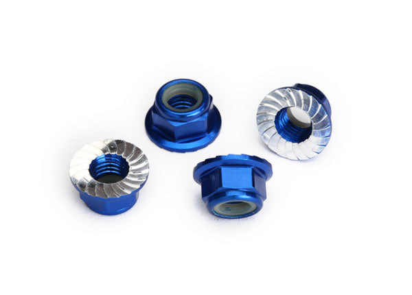 Traxxas M5 Flanged Serrated Aluminum Lock Nuts (Multiple Colors / 4pcs)