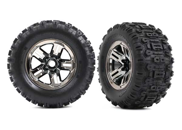 Traxxas Sledgehammer Belted Tire/Wheel Set (#9573A / 3.8" / 17mm Hex / 2pcs)