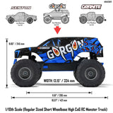 ARRMA 1/10 Gorgon Mega 550 4X2 Monster Truck (Brushed / Blue / ARR)
