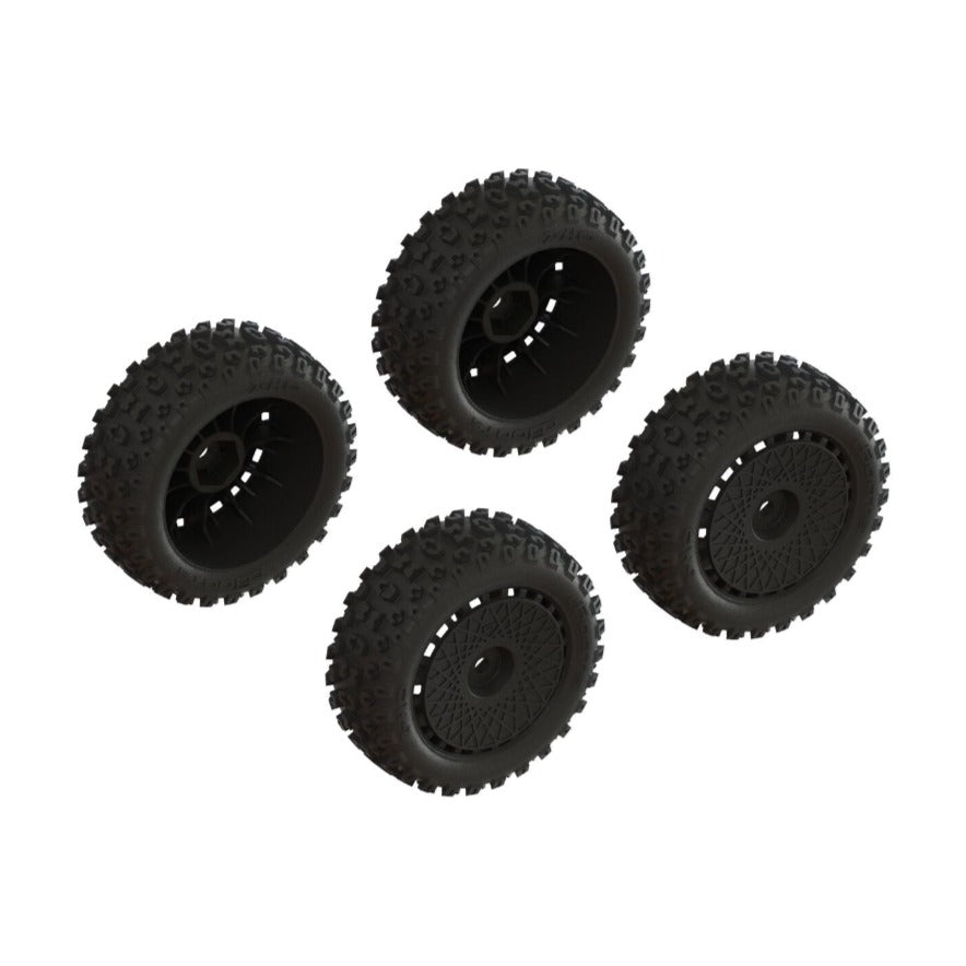 ARRMA dBoots 2-HO Tire/Wheel Set (1.9" / 12mm Hex / 4pcs)