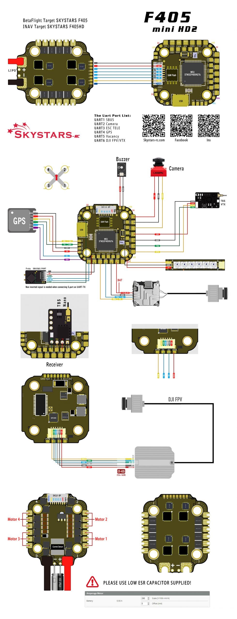 Skystars F405 Mini HD2 Flight Controller (20x20 / 6 Uarts / 3-6S)