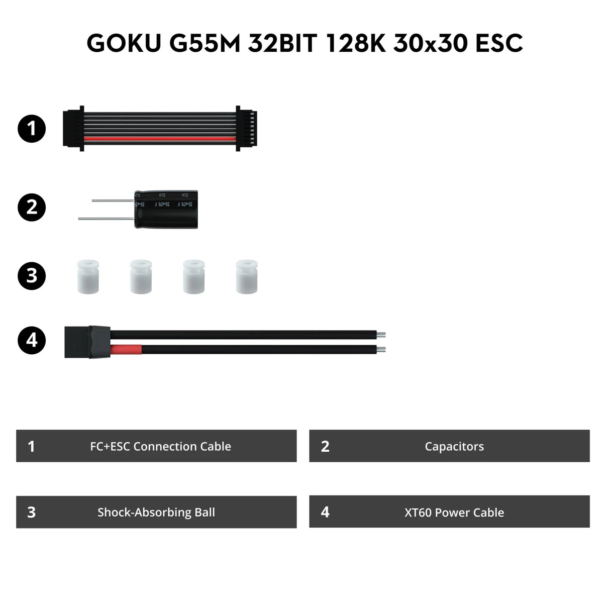 Flywoo Goku G55M 32Bit 55A 4-in-1 30x30 ESC (AM32 / 128K / 3-6S)