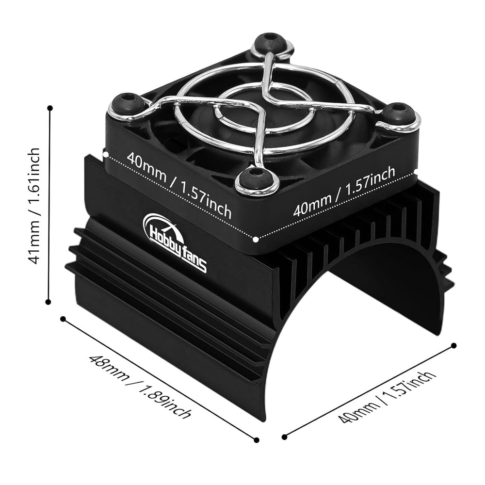HobbyFans Aluminum Motor Cooling Heatsink/Fan Combo (40mm Fan / 28000 RPM / 5-8.5V)