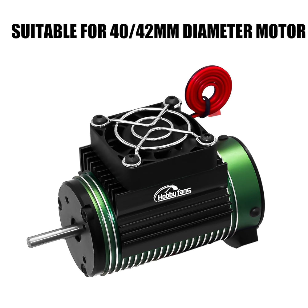 HobbyFans Aluminum Motor Cooling Heatsink/Fan Combo (40mm Fan / 28000 RPM / 5-8.5V)
