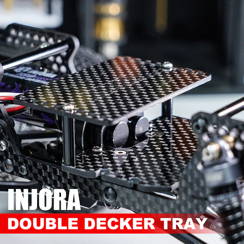 Injora LCG Carbon-Fiber Chassis w/ Double Decker Tray Kit for TRX-4M