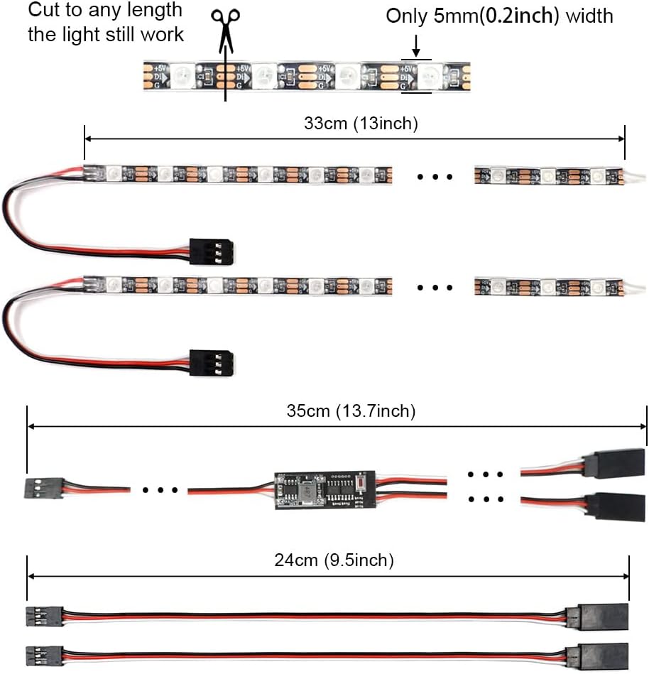 ElecHawk LED Light Strips w/ Control Module Kit