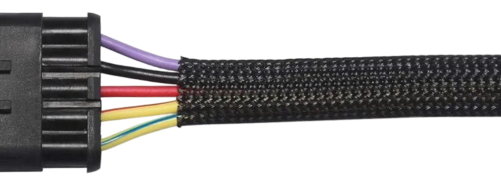 1/2" Expandable Braided Mesh Cable Sleeve (15" Long / Black / 2pcs)