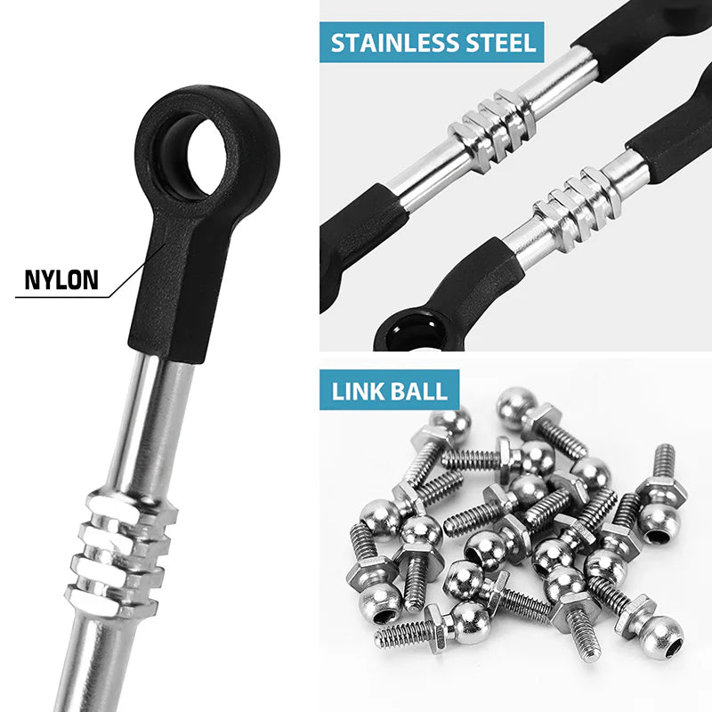 Injora Adjustable Stainless Steel Link Set for Micro-B/T