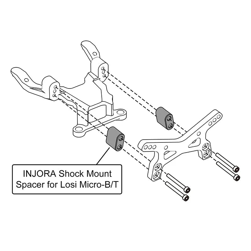 Injora Carbon-Fiber Shock Tower for Micro-B/T (Front or Rear)