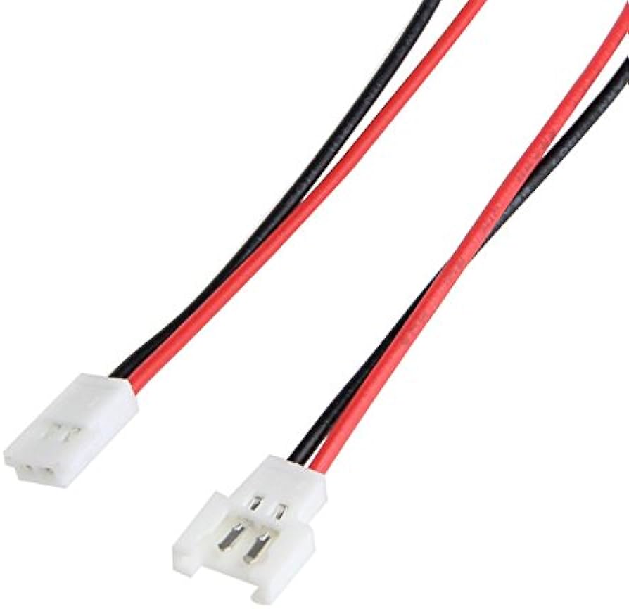 JST-DS 2.0mm "Losi Micro" Connector Set w/ Wires (Male & Female / 22AWG / 1 Pair)