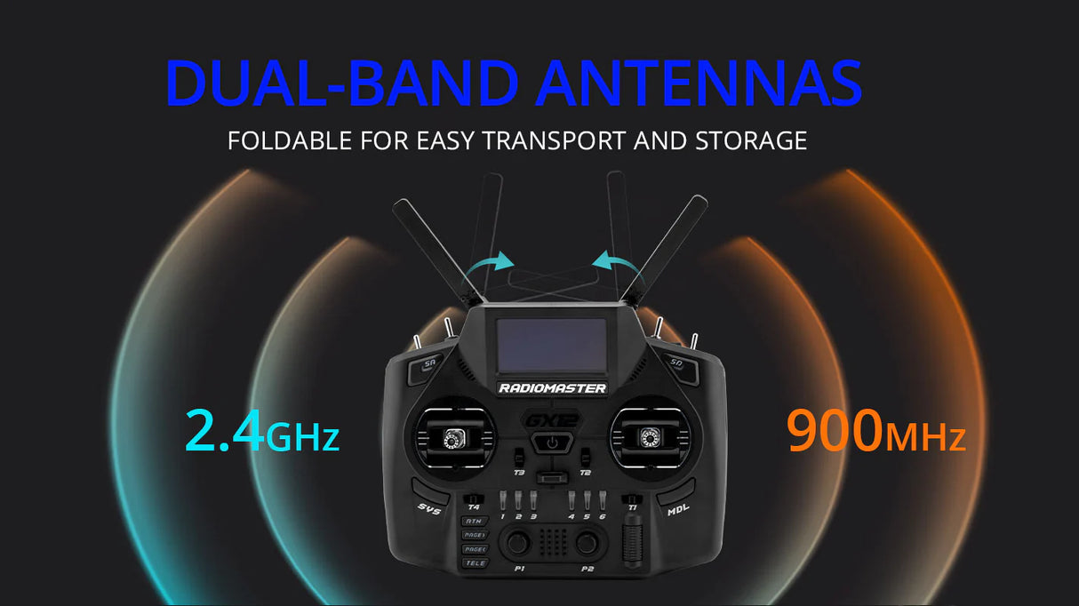 RadioMaster GX12 Dual-Band 2.4GHz/900MHz Gemini-X Radio Transmitter (ELRS)