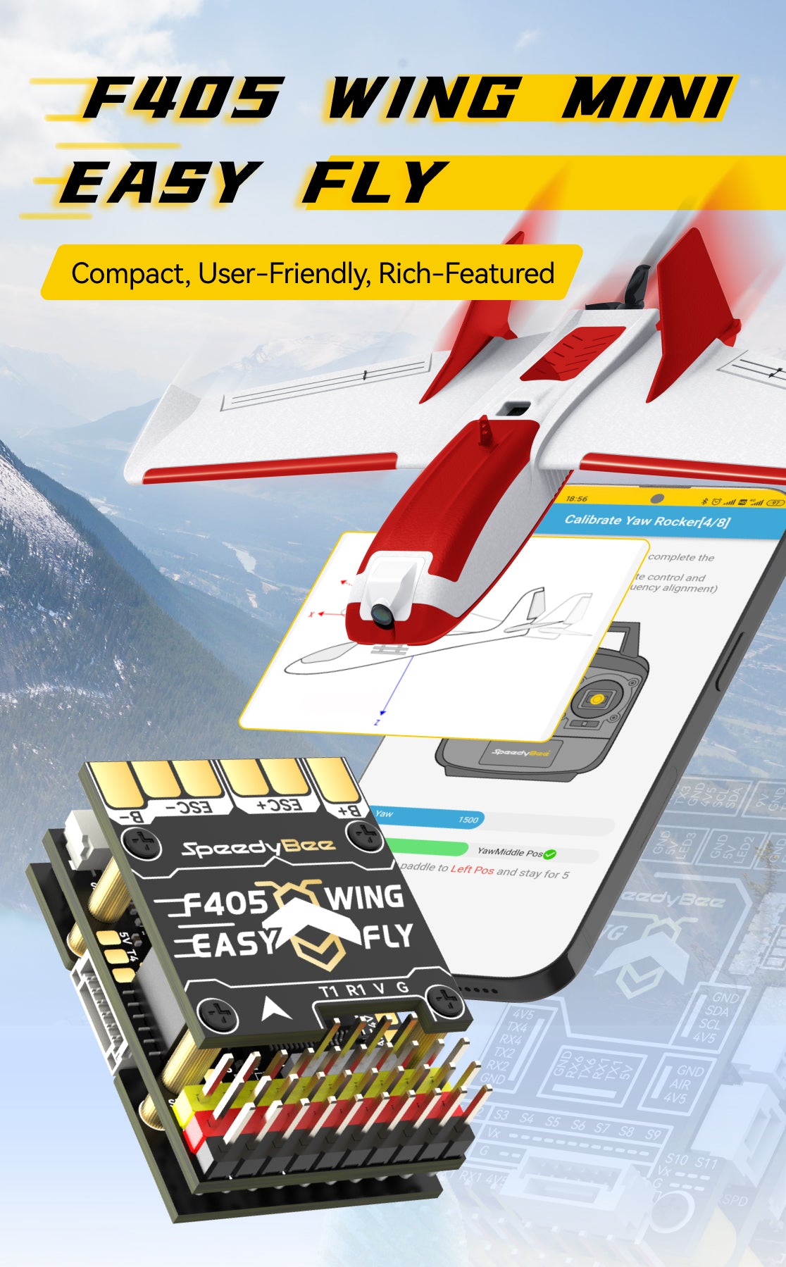 SpeedyBee F405 Wing Mini Flight Controller for Wings & Planes
