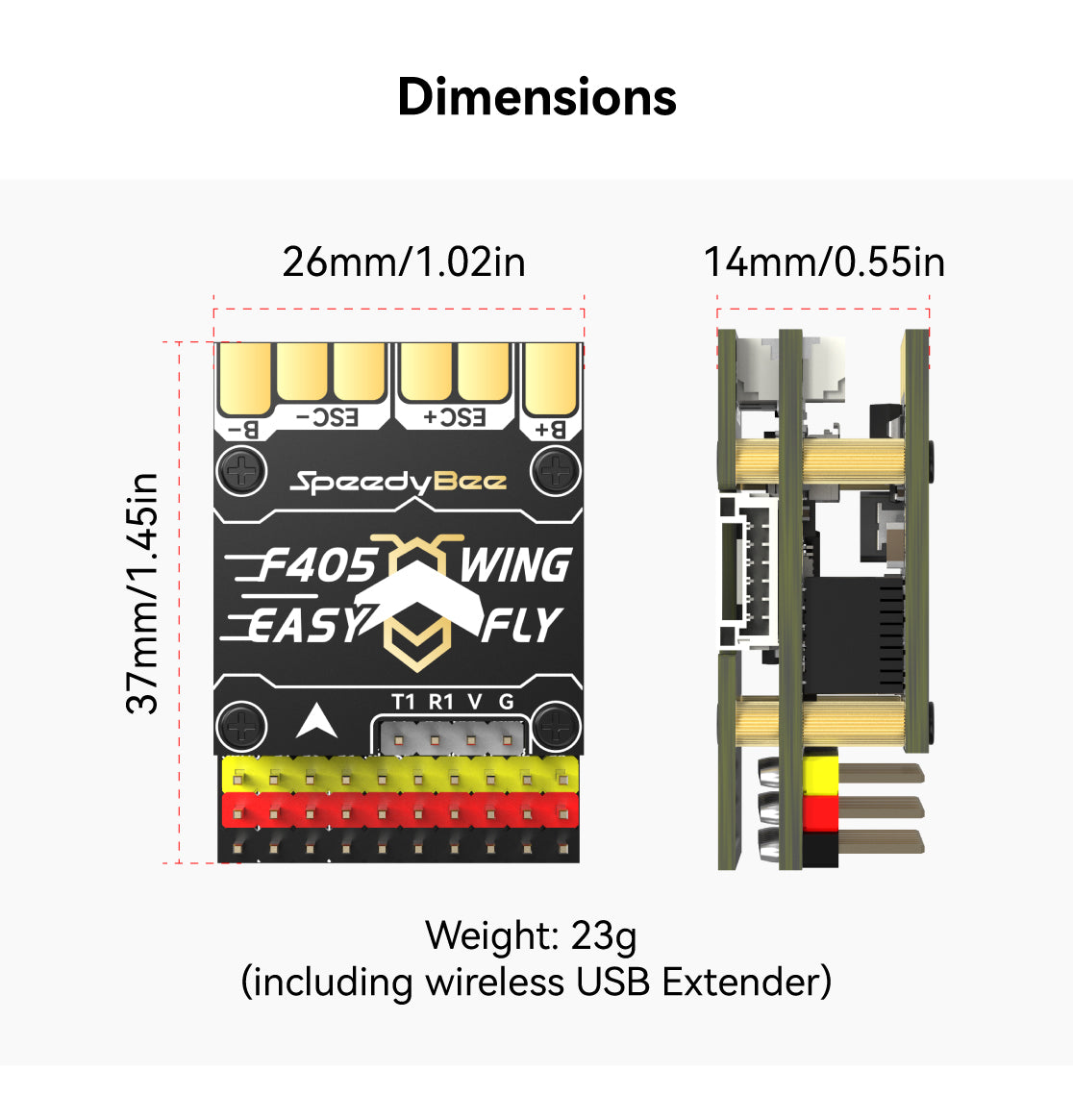 SpeedyBee F405 Wing Mini Flight Controller for Wings & Planes