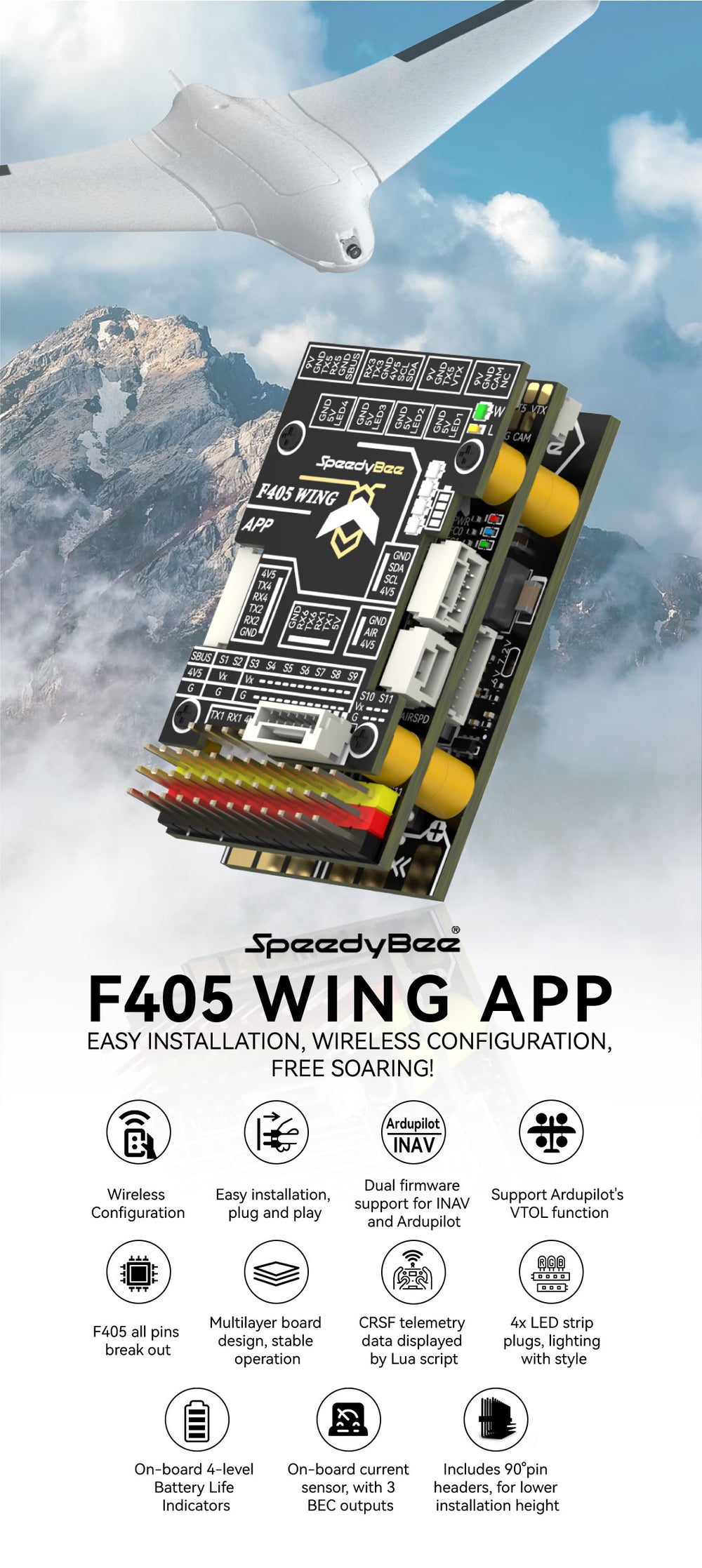 SpeedyBee F405 WING APP Flight Controller