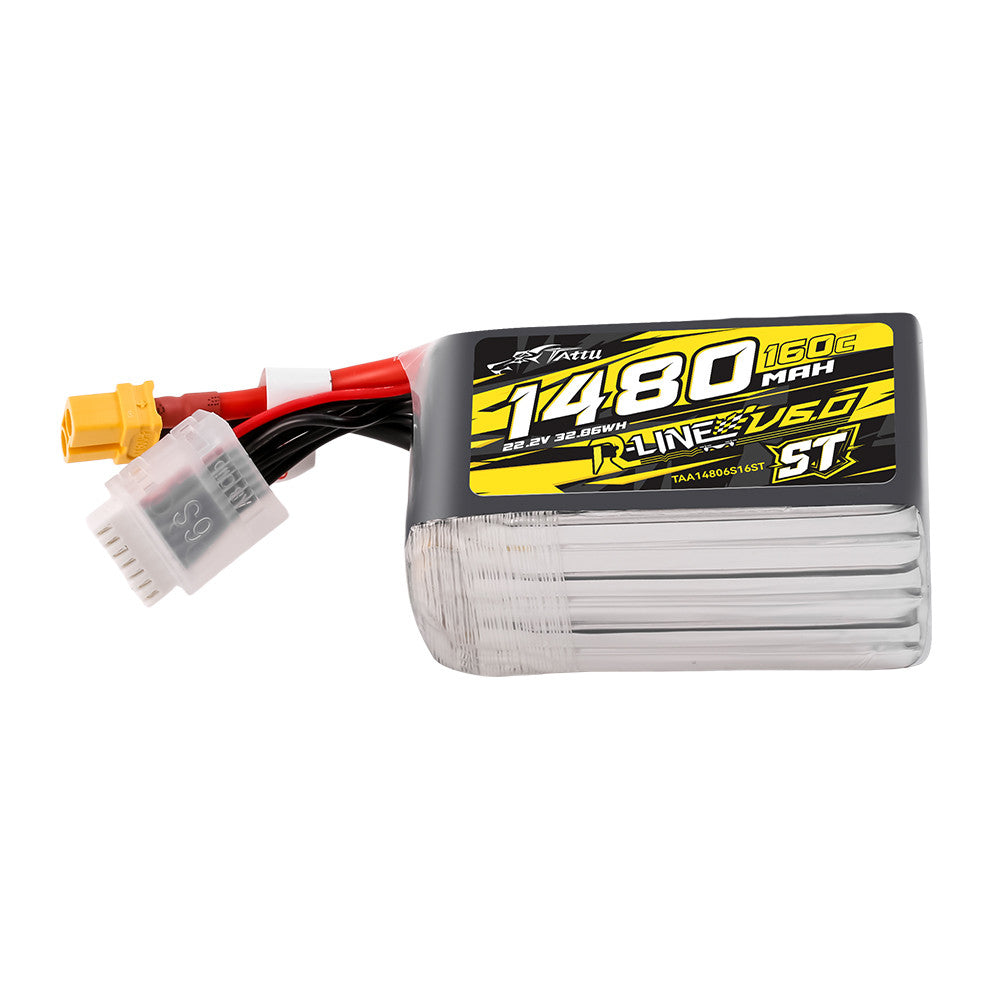 Tattu R-Line V6 6S / 1480mAh ST / 160C / 22.2V / XT60 LiPo Battery