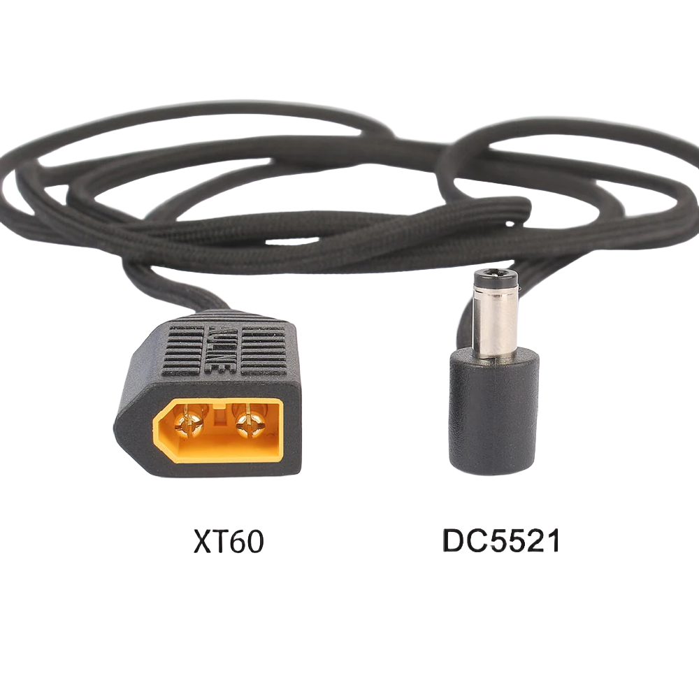 2.1 Barrel Male to XT60 Male Battery Power Adapter (5.5 Ft)