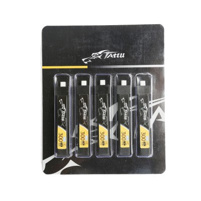 Tattu 1S / 300mAh / 75C / 3.8V HV JST-PH 2.0 LiPo Battery (1pc or 5pcs) | RC-N-Go