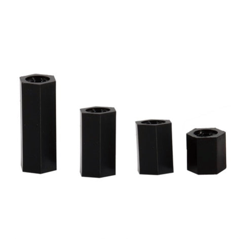 M2 Nylon Double-Pass Hex Standoffs (Multiple Sizes / 4pcs / Black)