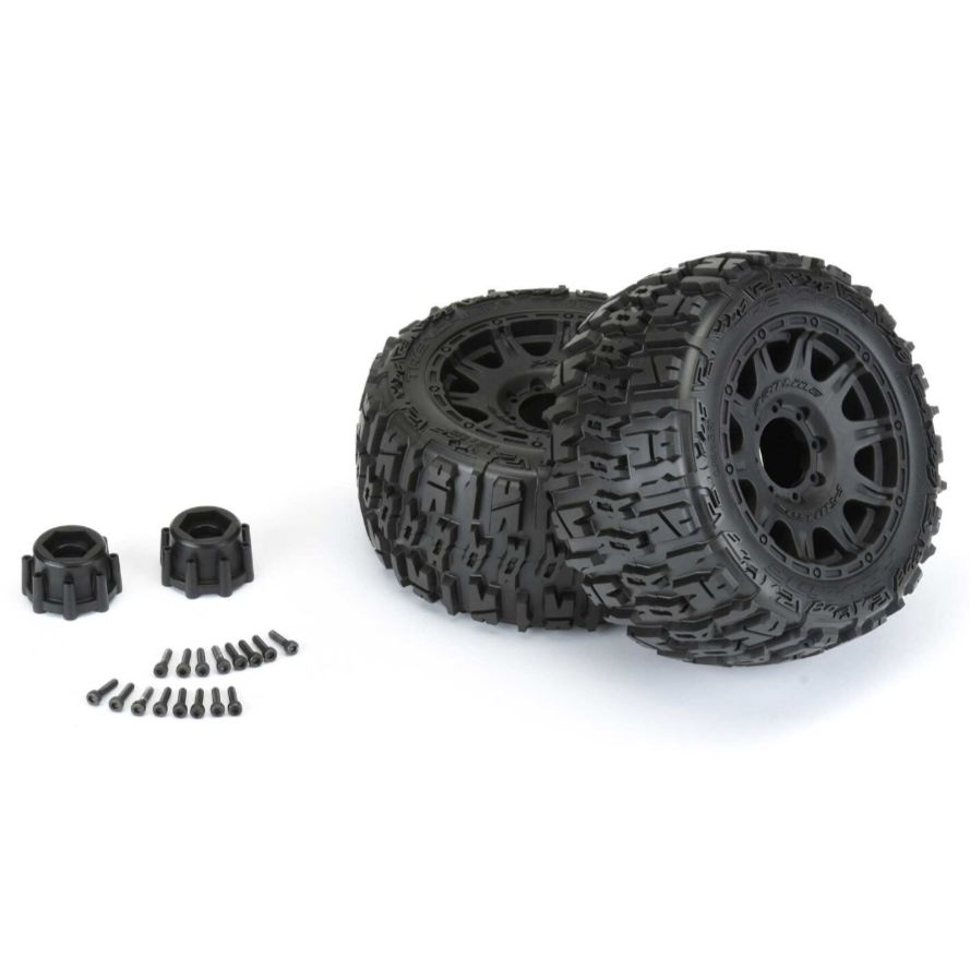 Pro-Line Trencher LP MT Tire & Raid Wheel Set (3.8" / 17mm Hex / 2pcs)