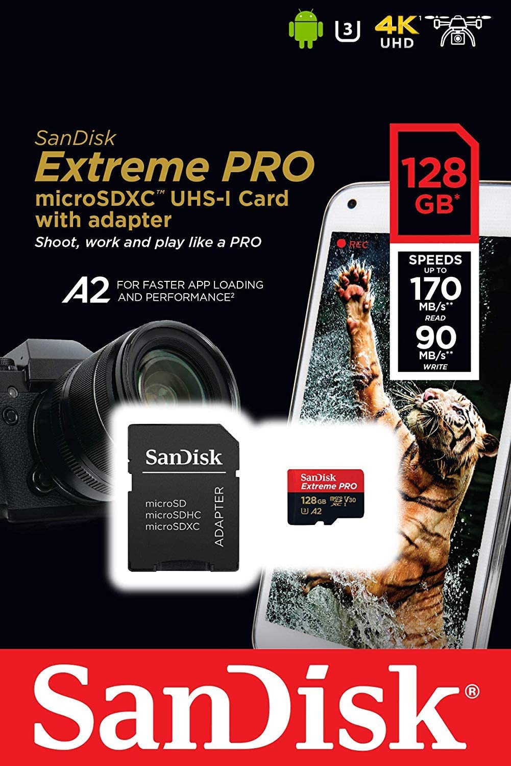 SanDisk 128GB Micro SD Card / Class 10 UHS-3 (Extreme or Extreme Pro)