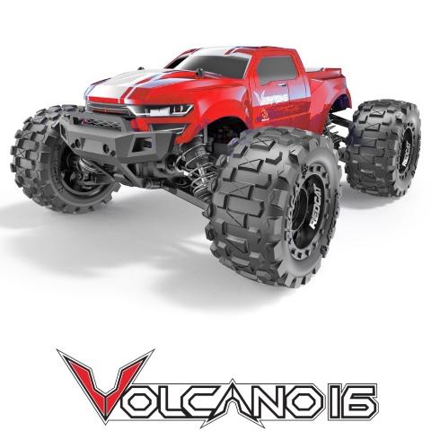 Redcat 1/16 Volcano-16 Mini 4WD Monster Truck (Brushed / RTR / Red or Blue) | RC-N-Go