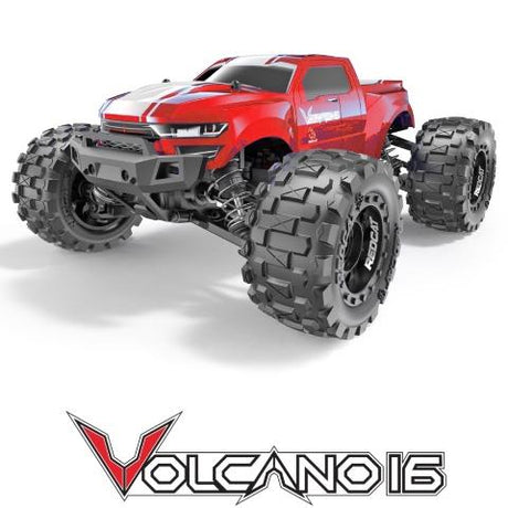 Redcat 1/16 Volcano-16 Mini 4WD Monster Truck (Brushed / RTR / Red or Blue) | RC-N-Go