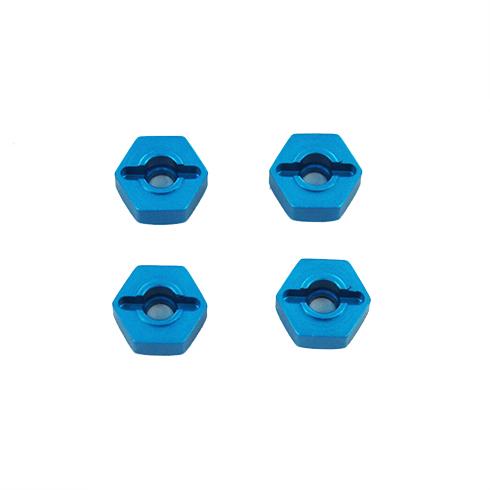 Redcat Aluminum Hex Wheel Hubs (4-Pack / 12mm / Blue) | RC-N-Go