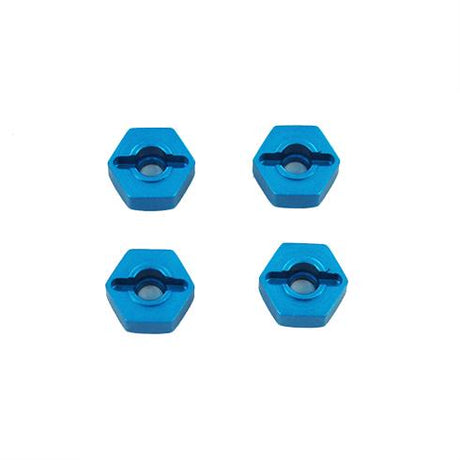 Redcat Aluminum Hex Wheel Hubs (4-Pack / 12mm / Blue) | RC-N-Go