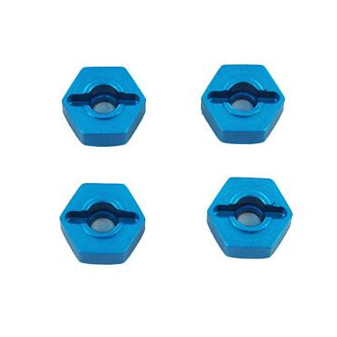 Redcat Aluminum Hex Wheel Hubs (4-Pack / 12mm / Blue) | RC-N-Go