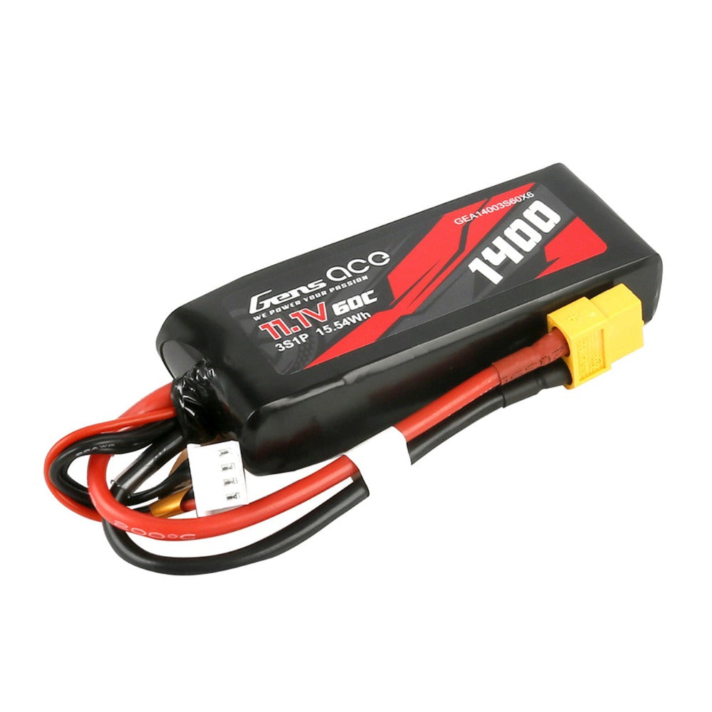 Gens Ace 3S / 1400mAh / 60C / 11.1V / XT60 LiPo Battery