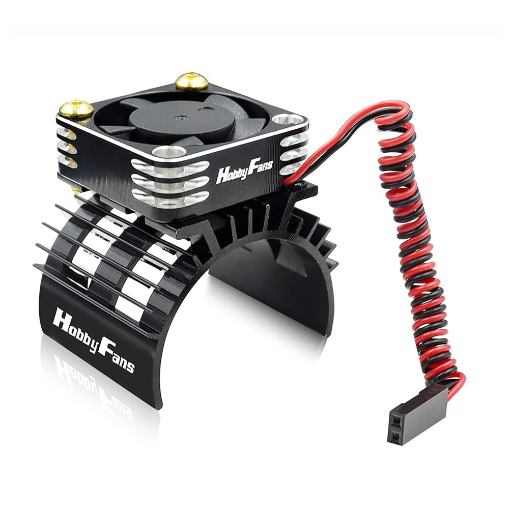 HobbyFans Aluminum Motor Cooling Heatsink/Fan Combo (27mm Fan / 28000 RPM / 5-8.5V)