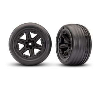 Traxxas Front RXT Tire Black Wheel Set (#3796 / 2.8" / 12mm Hex / 2pcs)