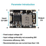 Mini-BEC 5V / 1.5A Voltage Regulator (5-28V Input)