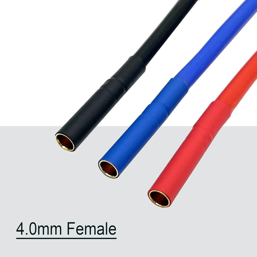 6.5mm Bullet Male to 4.0mm Bullet Female Adapter Cable (12AWG / 4-inch / 3pcs)