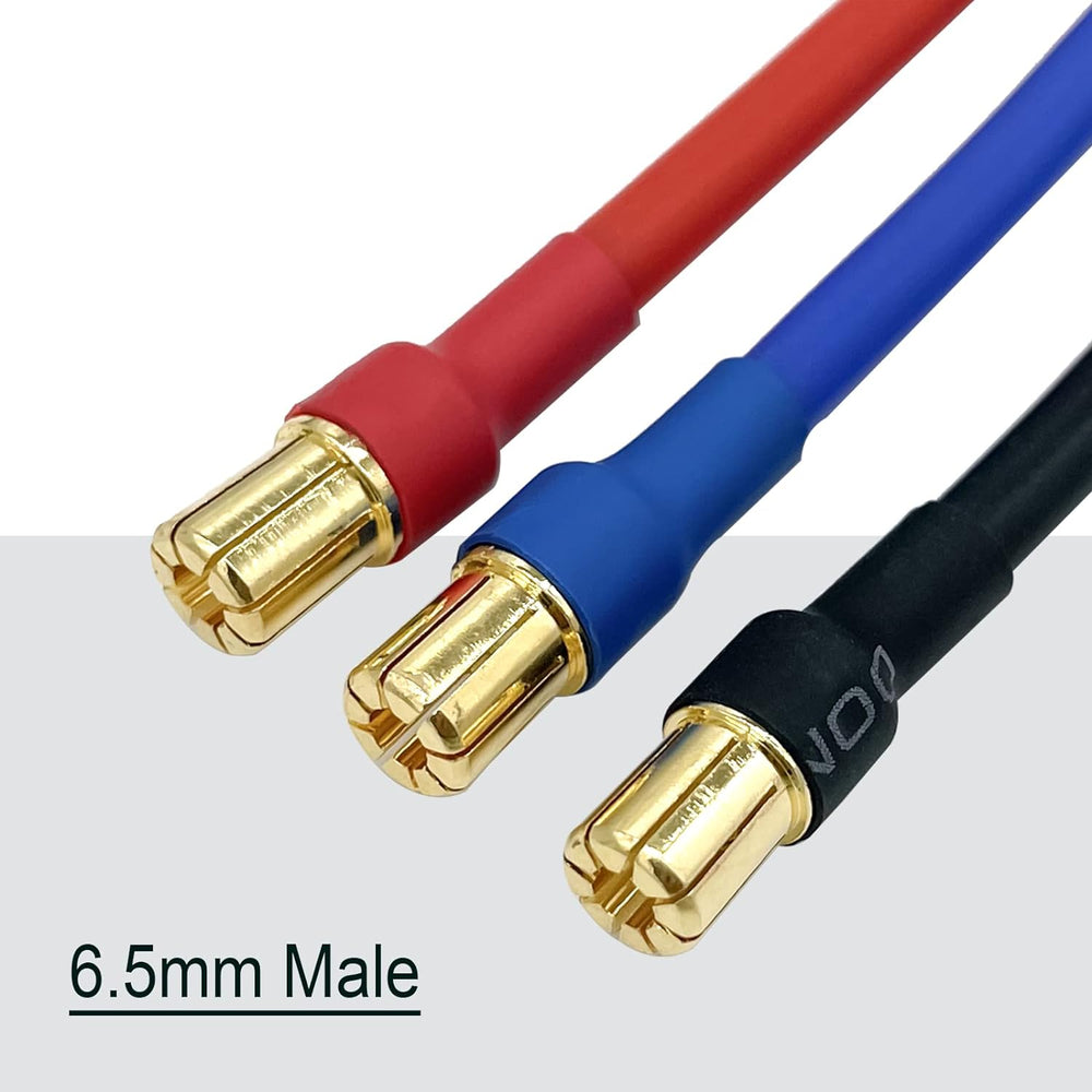 6.5mm Bullet Male to 4.0mm Bullet Female Adapter Cable (12AWG / 4-inch / 3pcs)