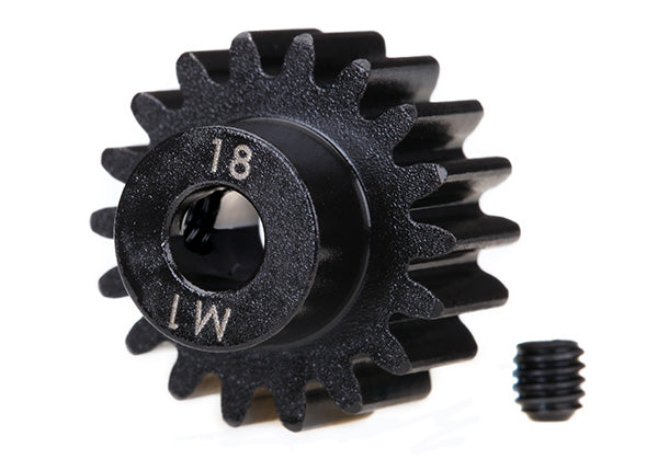 Traxxas 18T Machined-Steel Pinion Gear (#6491R / 1.0 Mod / 5mm Bore)