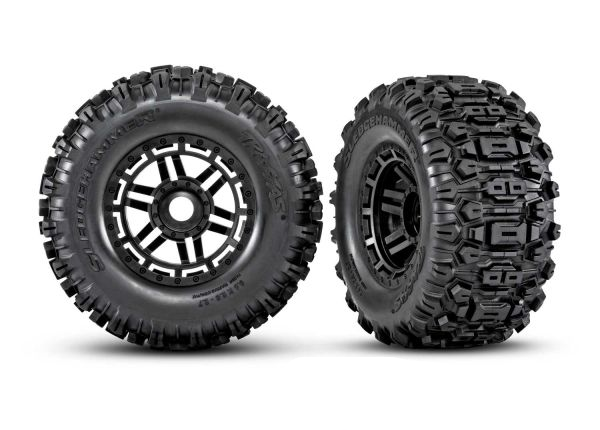 Traxxas Sledgehammer Belted Black Tire/Wheel Set (#8979 / 2.8" / 17mm Splined Hex / 2pcs)