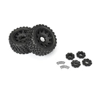 Pro-Line Badlands MX57 Tires & Raid Wheel Set (5.7" / 24mm Hex / 2pcs)