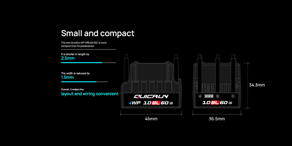 HobbyWing QUICRUN WP-10BL60 G2 / 60A Brushless ESC (2-3S)
