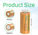 KOOAQQ 18350 / 1500mAh / 10A Li-Ion Battery (2pcs)