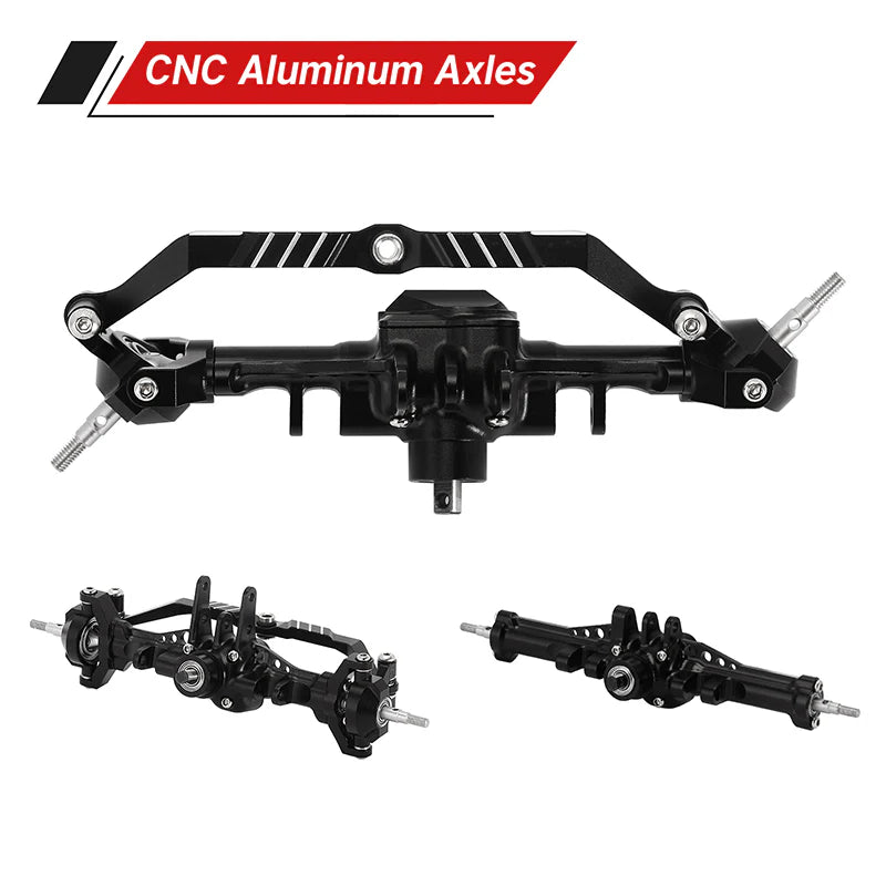 Injora Aluminum Wide Axle Assembly Set for TRX-4M (+4mm Offset / Front & Rear)