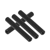 M3 Aluminum Knurled Round Standoffs (4pcs / Black / Multiple Sizes)