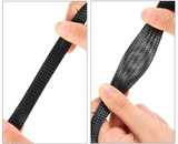 Expandable Braided Mesh Cable Sleeve (24" Long / Black / 1pc)