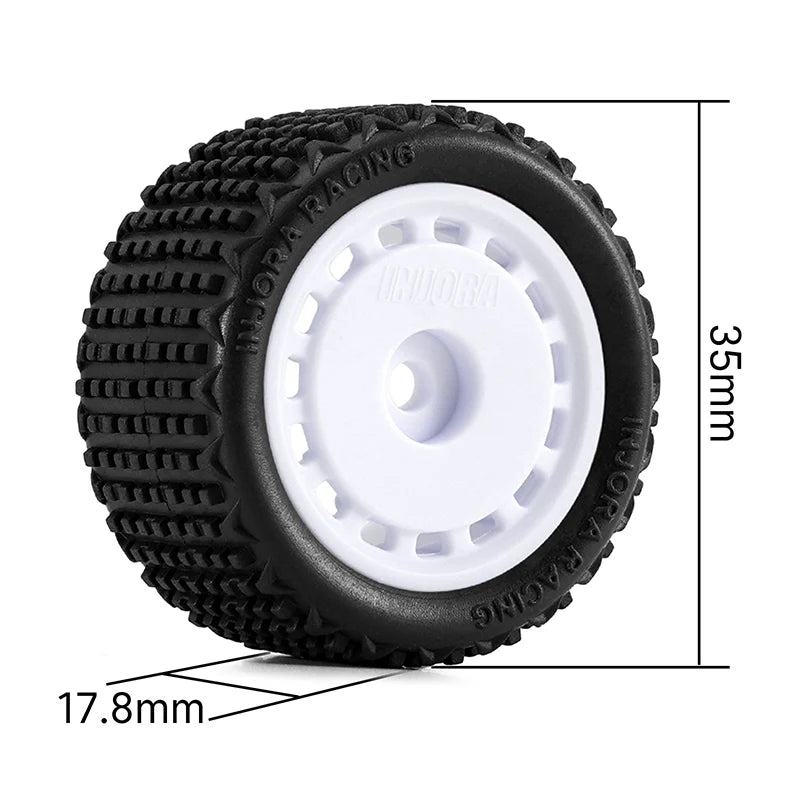 Injora High-Traction B1 Tire/Wheel Set for Micro-T (1.0" / 7mm Hex / 4pcs)
