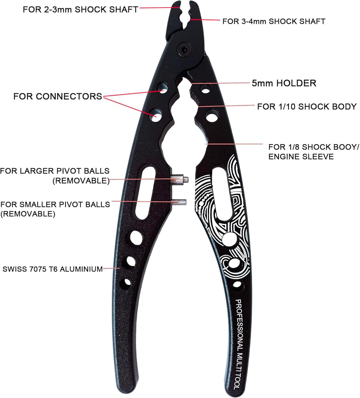 RC Shock Pliers (Aluminum / Multi-Function)