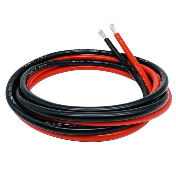 Flexible Silicone Wire (2ft / Red & Black / 8 to 24 Gauge)