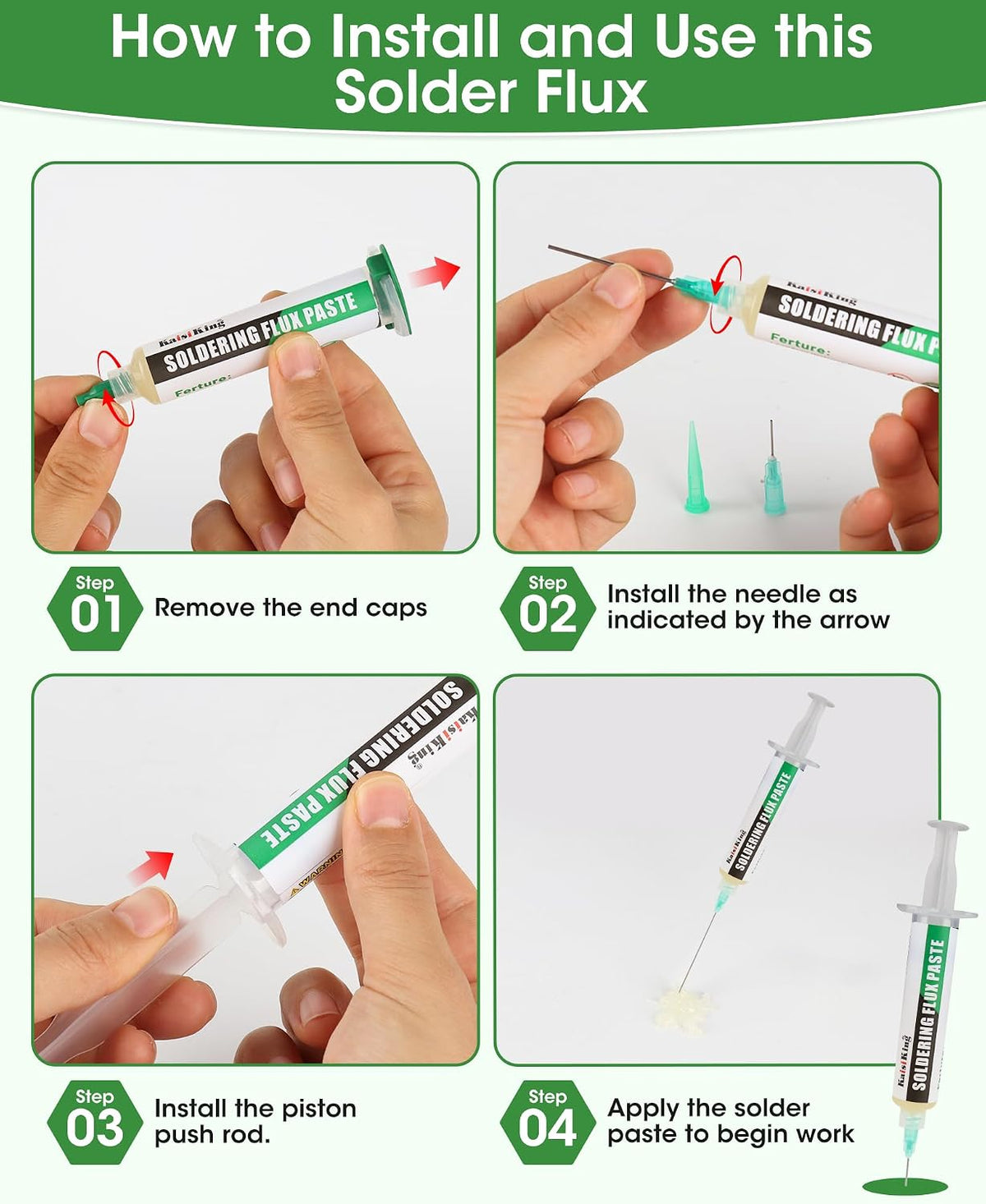 Kaisiking No Clean Flux Paste Syringe / 10cc